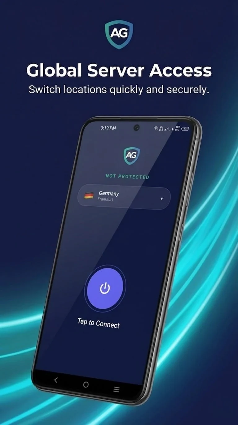 AuroGuard VPN global server location selection